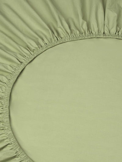 Pear Washed Cotton Percale Fitted Sheet - alternate image