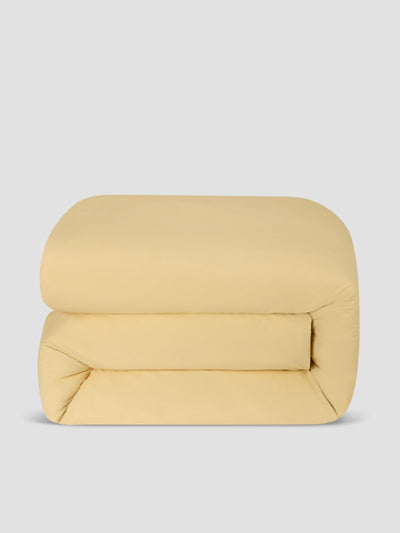 Butter Yellow Washed Cotton Percale Duvet Cover