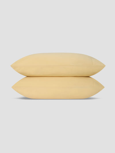 Butter Yellow Washed Cotton Percale Pillowcases (Pair)