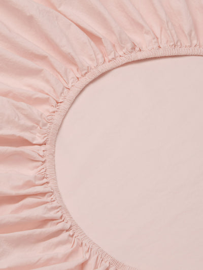 Drap-housse en percale de coton délavé rose poétique