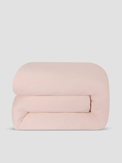 Poetic Pink Washed Cotton Percale Duvet Cover - alternate image