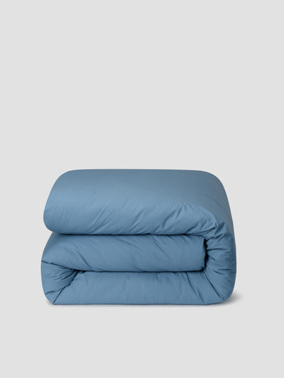 Cove Blue Washed Cotton Percale Duvet Cover