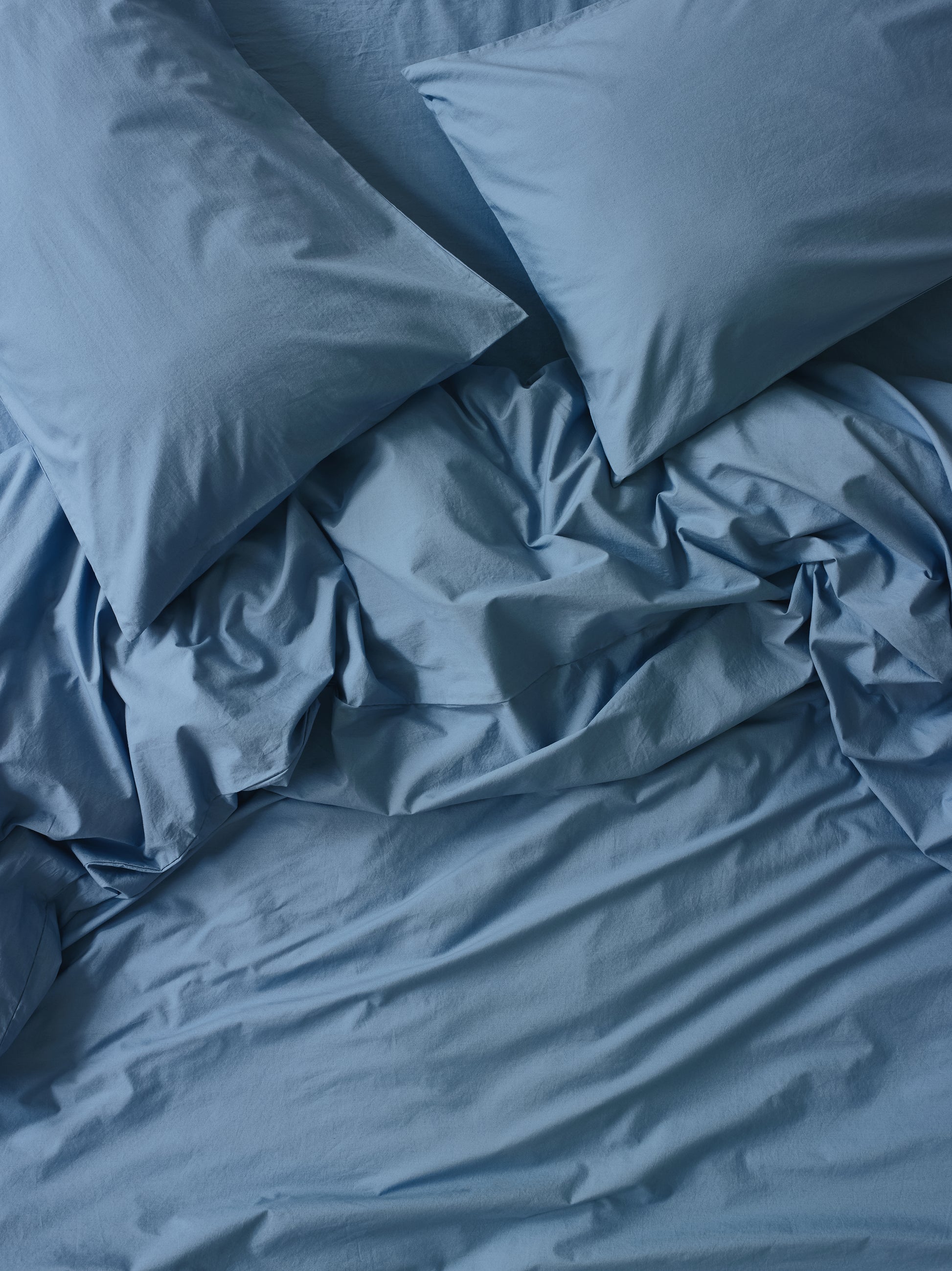 Cove Blue Washed Cotton Percale Duvet Cover