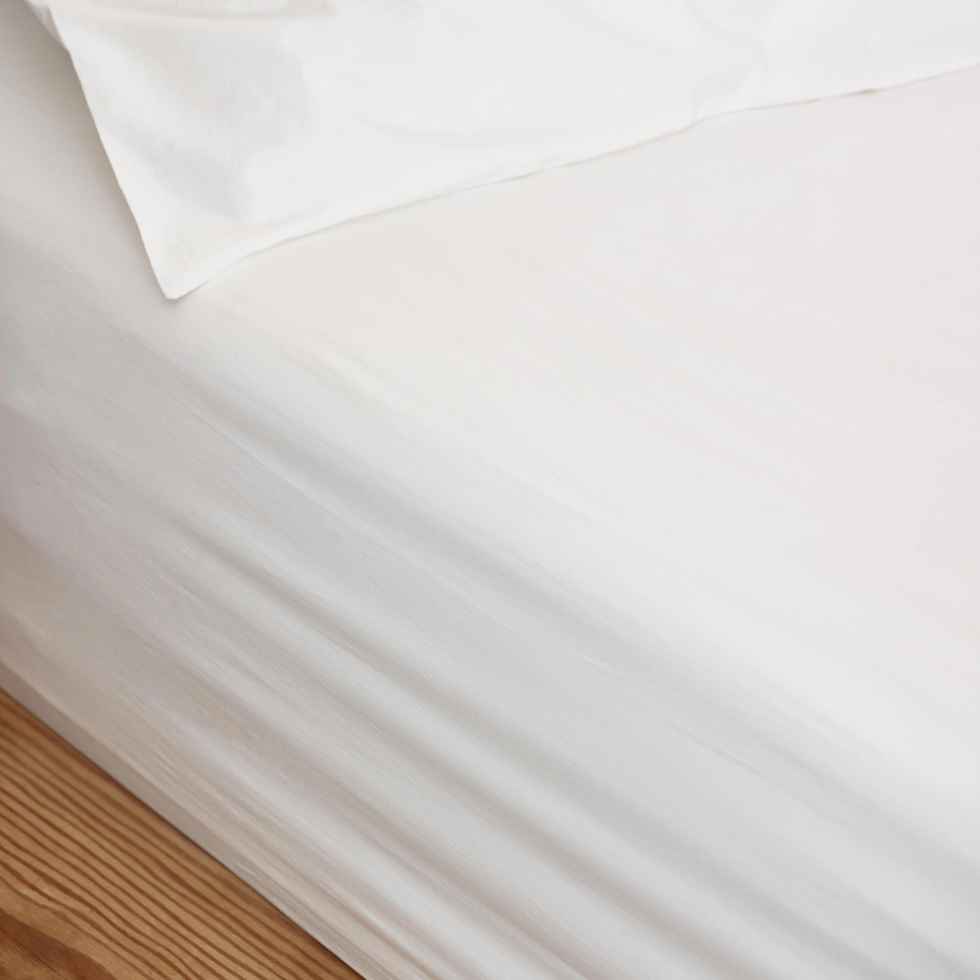 White Washed Cotton Percale Fitted Sheet