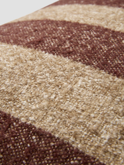 Mocha & Oatmeal Wide Stripe Wool Rectangle Cushion Cover - alternate image