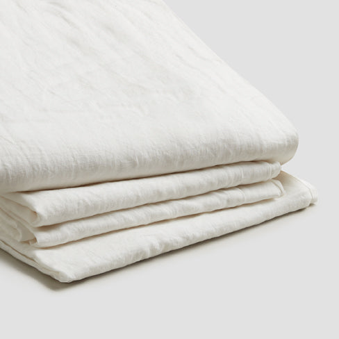 White 100% Linen Sheet Set