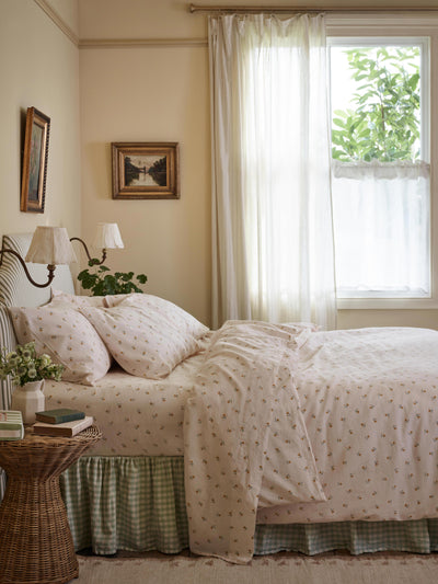 Honey Posy Bud Linen Blend Duvet Cover