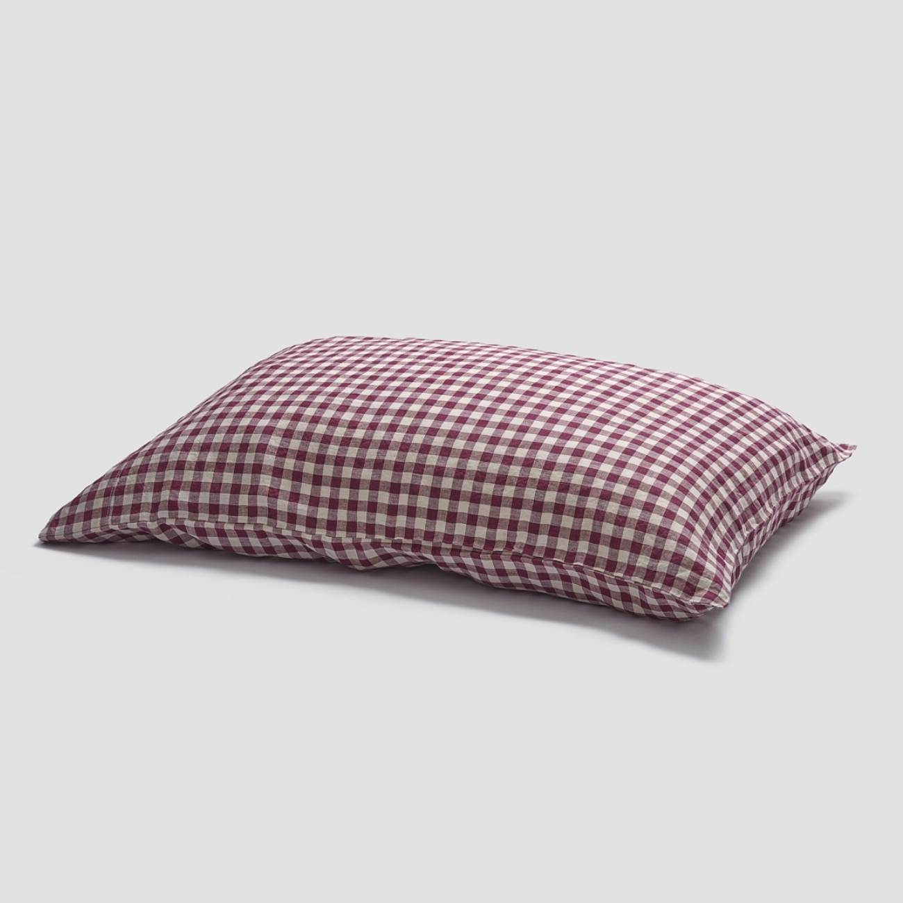 Berry Gingham Linen Pillowcases (Pair)