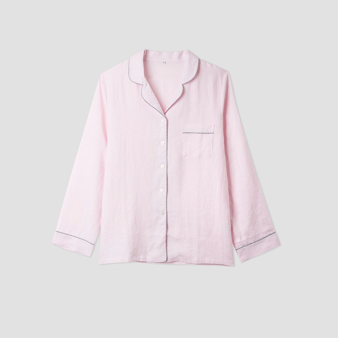 Blush Pink Linen Pyjama Shirt (Top Only)