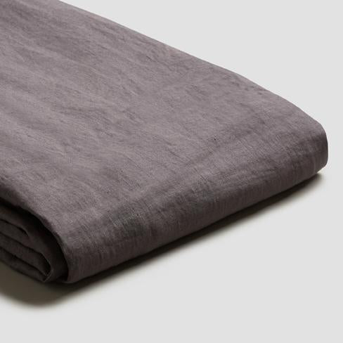 Charcoal Grey Linen Fitted Sheet