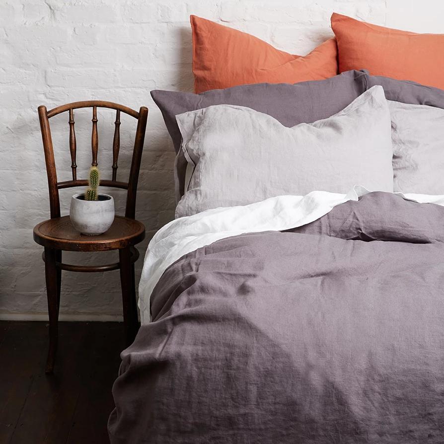 Charcoal Grey Linen Pillowcases