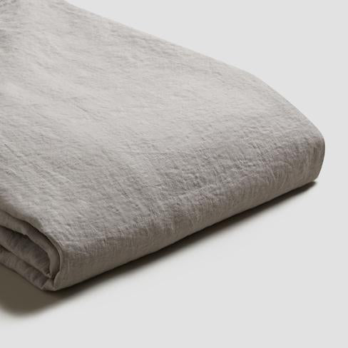 Dove Grey Linen Flat Sheet
