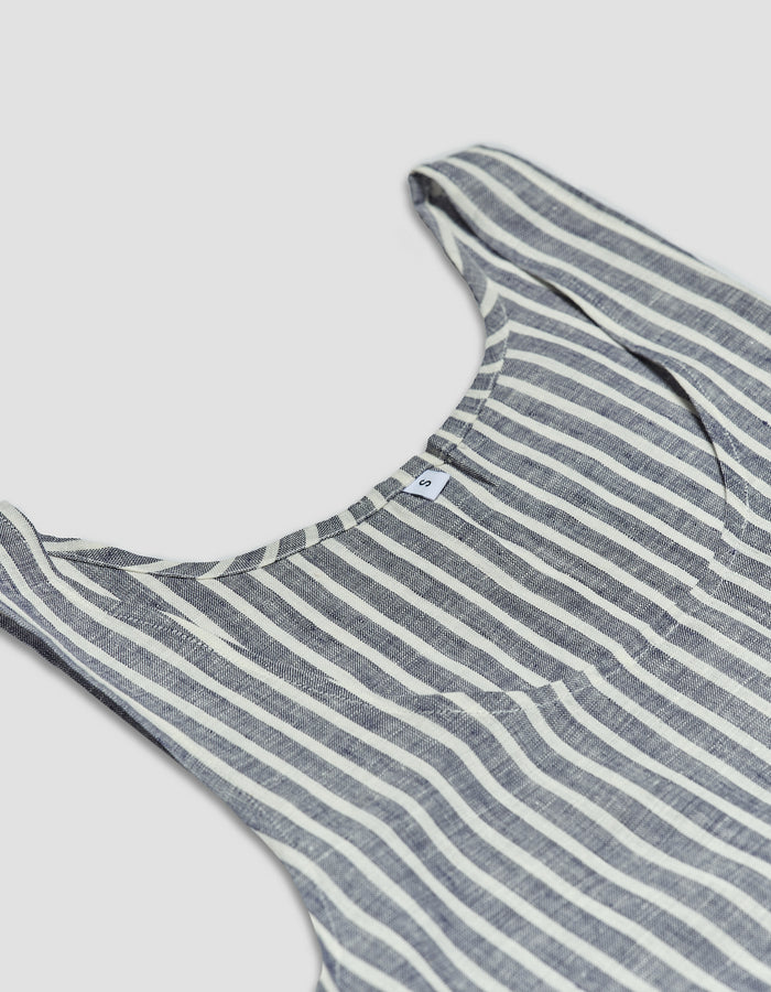 Midnight Stripe Linen Cami Top - Piglet in Bed