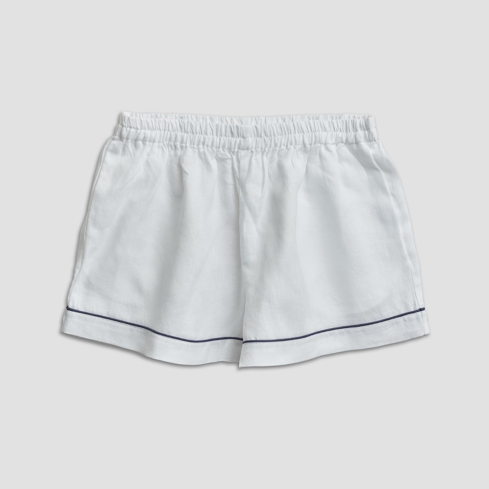 White Linen Pyjama Shorts Set