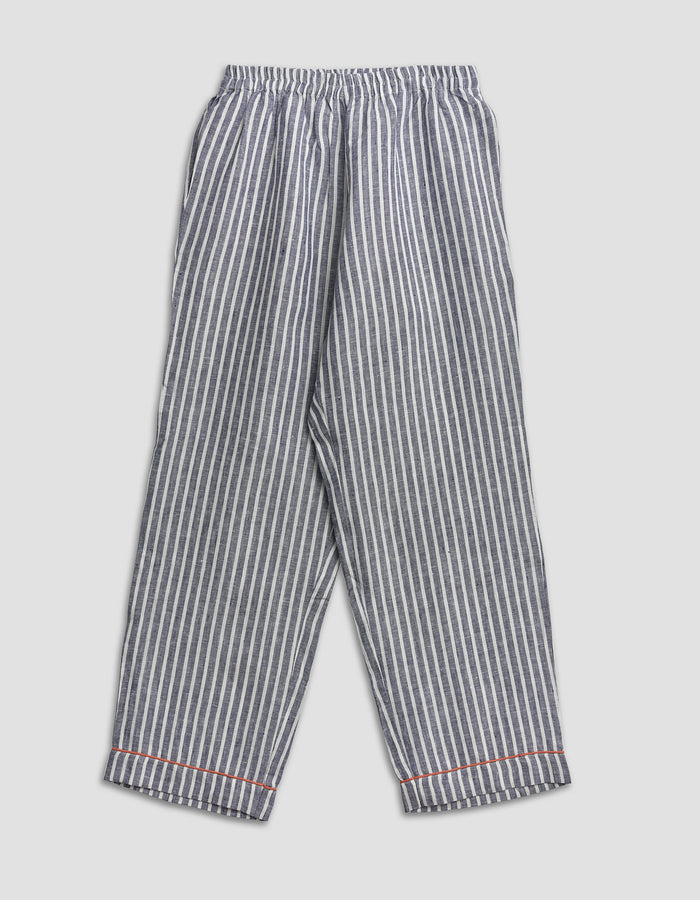 Women's Midnight Stripe Linen Pyjama Trousers