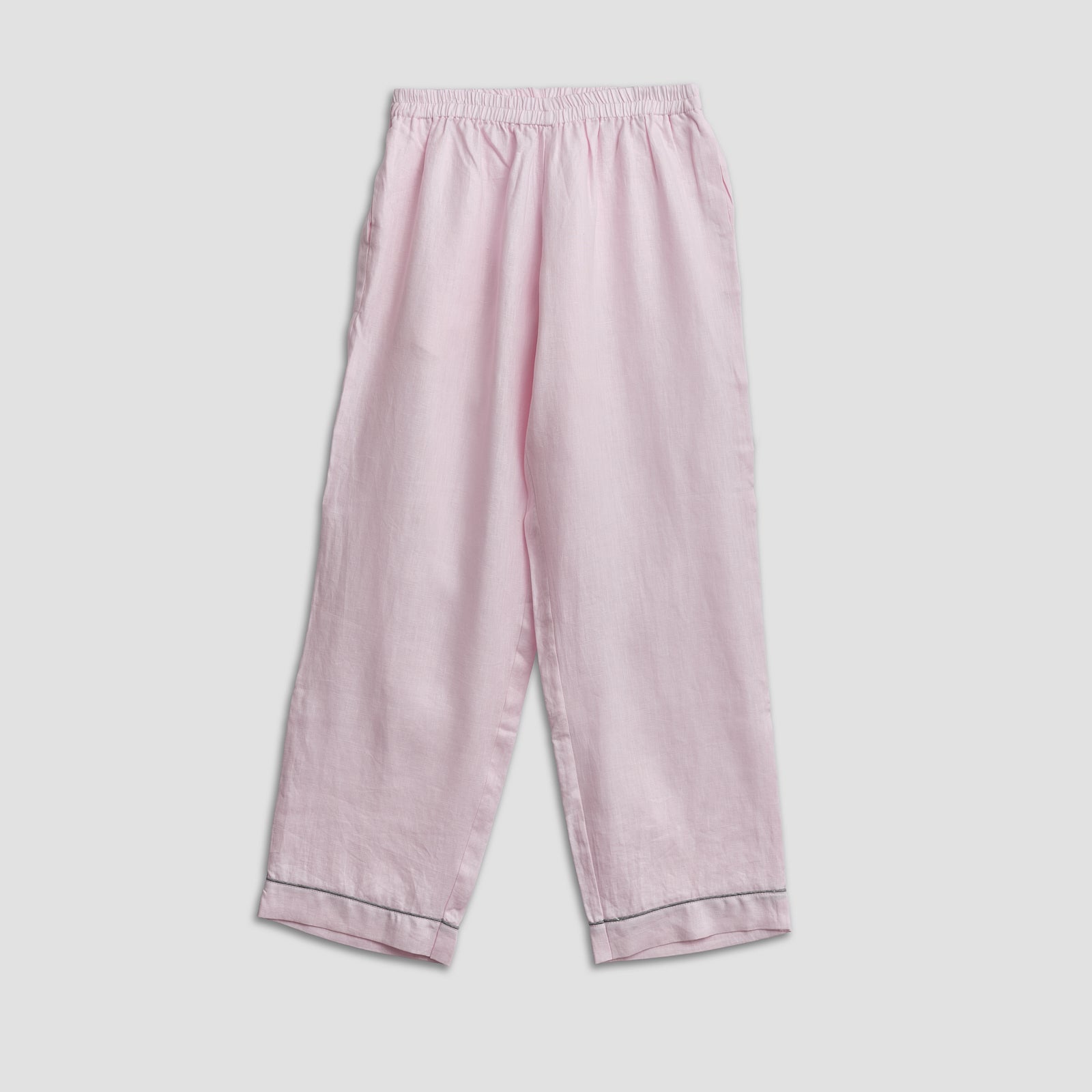 Women's Blush Pink Linen Pyjama Trousers