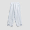 Men's White Linen Pyjama Trouser Set - Piglet in Bed