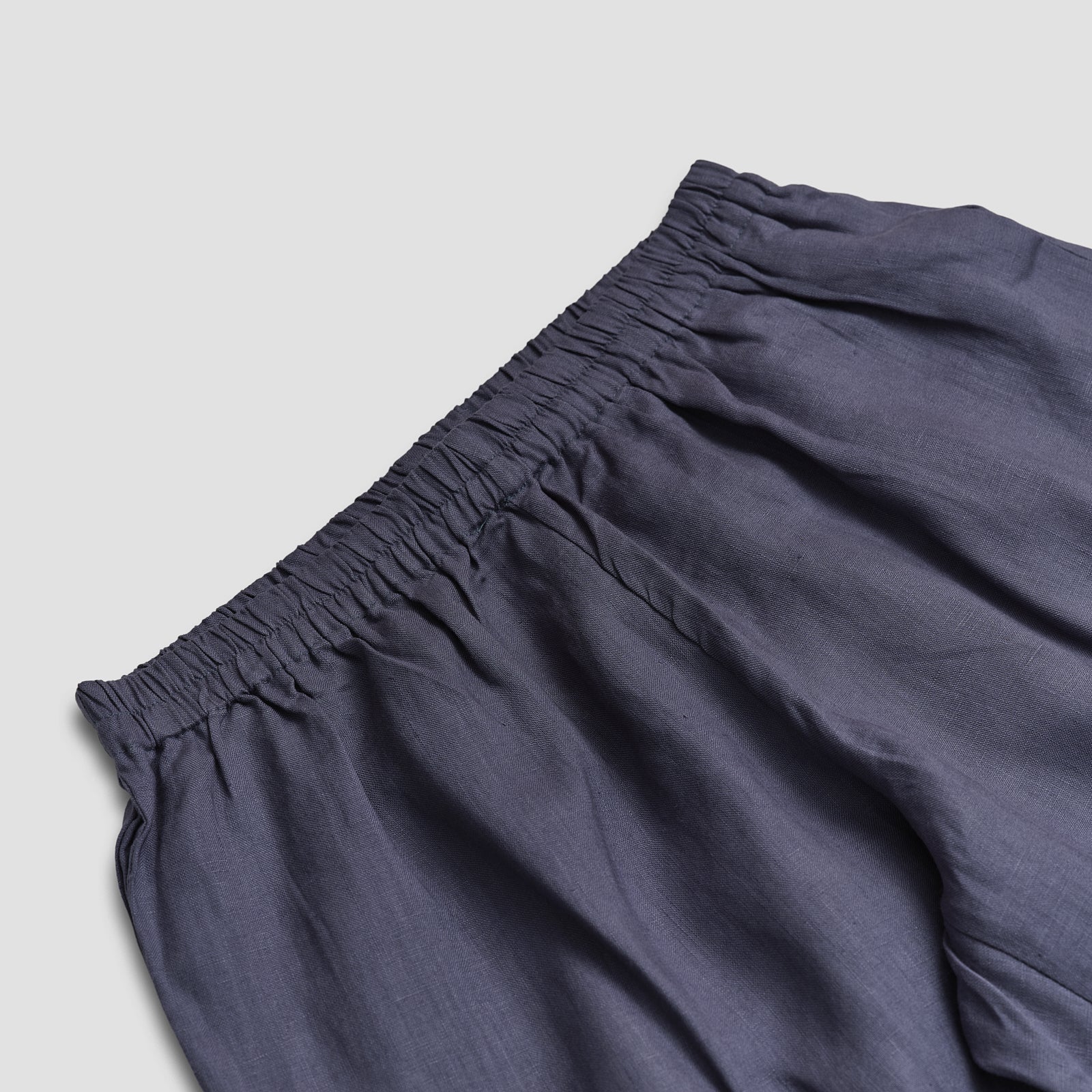 Women's Blueberry Linen Pyjama Trousers Waistband Detail