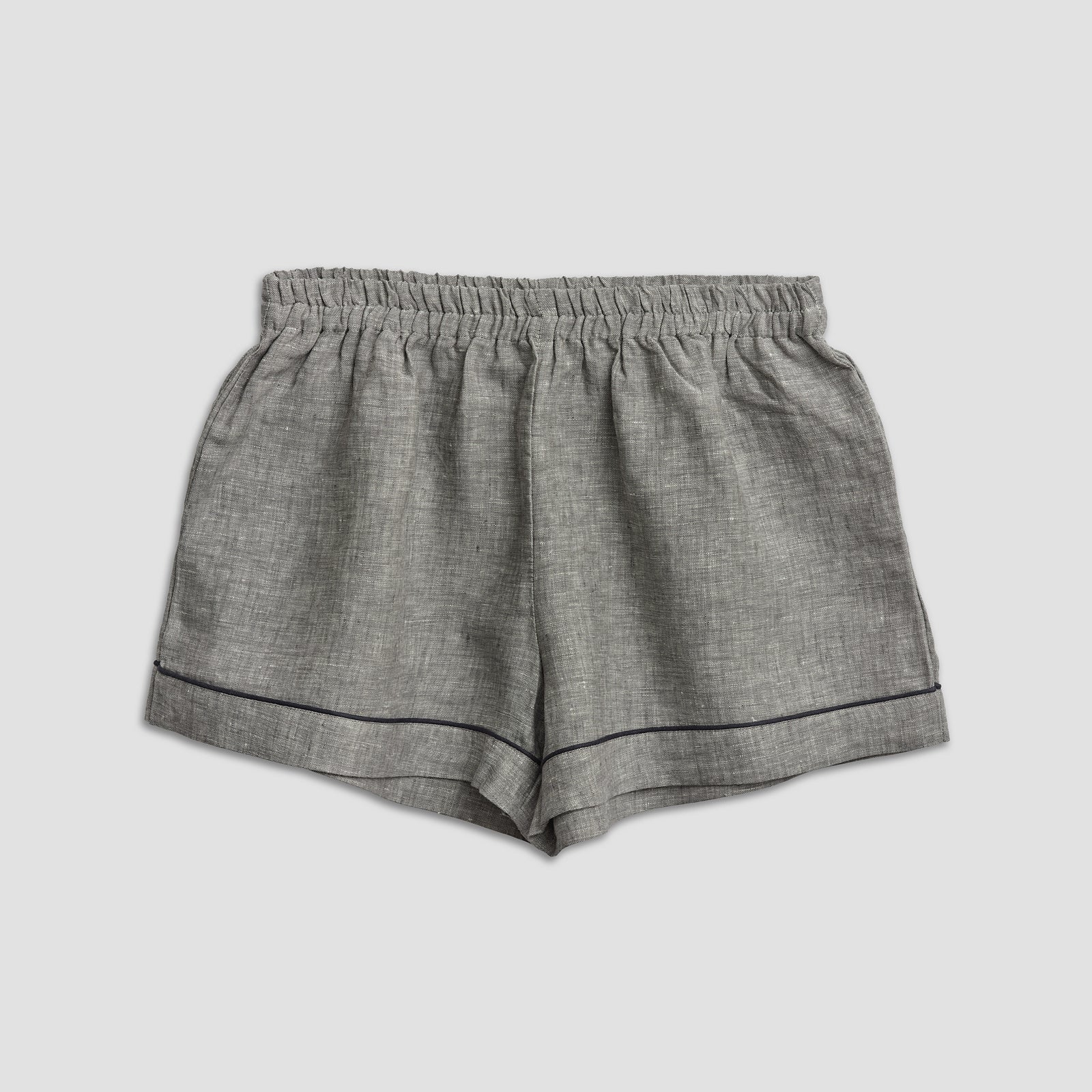 Grey Linen Pyjama Shorts