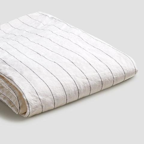 Luna Stripe Linen Flat Sheet