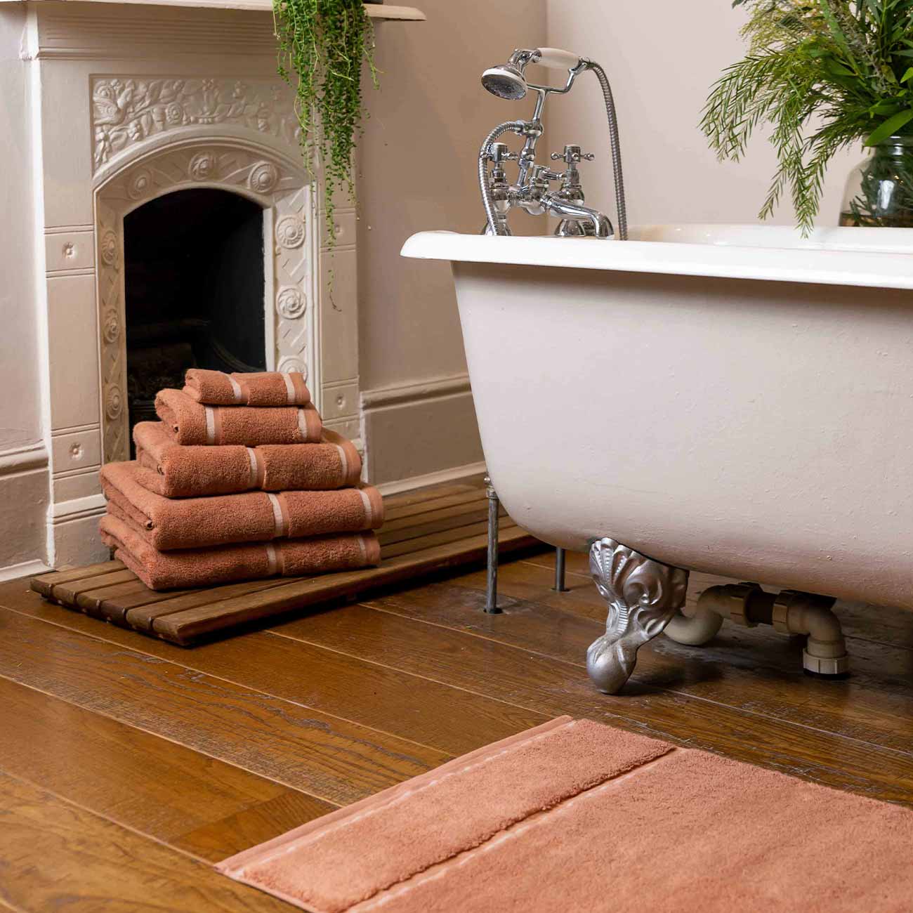 Warm Clay Towels and Bath Mat