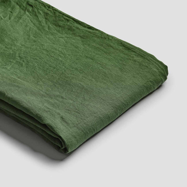 Forest Green Linen Fitted Sheet