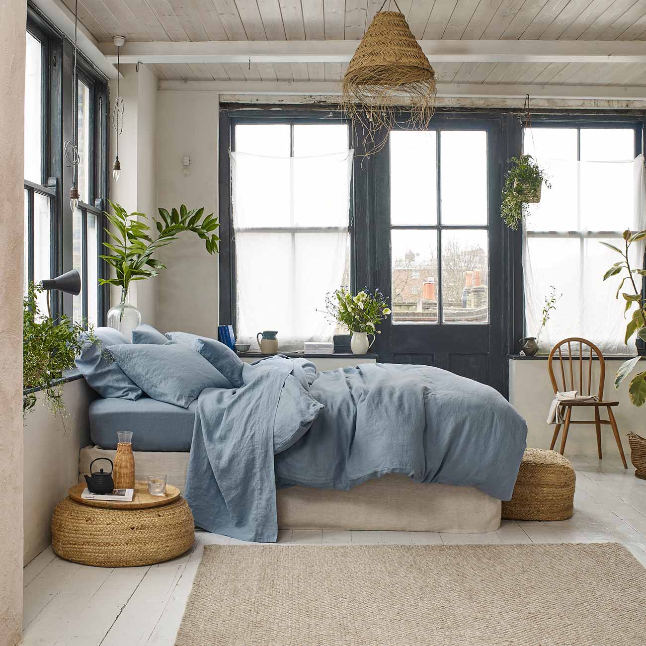 Dusk Blue Linen Bedtime Bundle