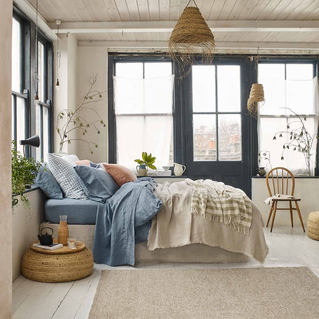 Dusk Blue Linen Bedtime Bundle