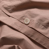 French Rose Washed Cotton Percale Duvet Cover Button Detail