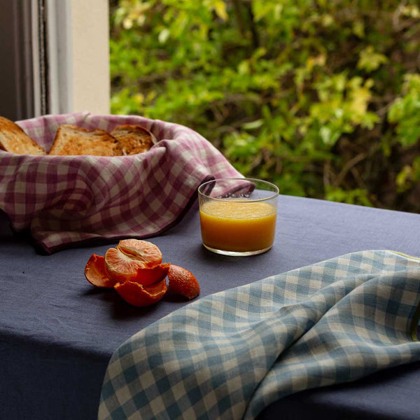 Orchid Gingham Linen Napkin Set 