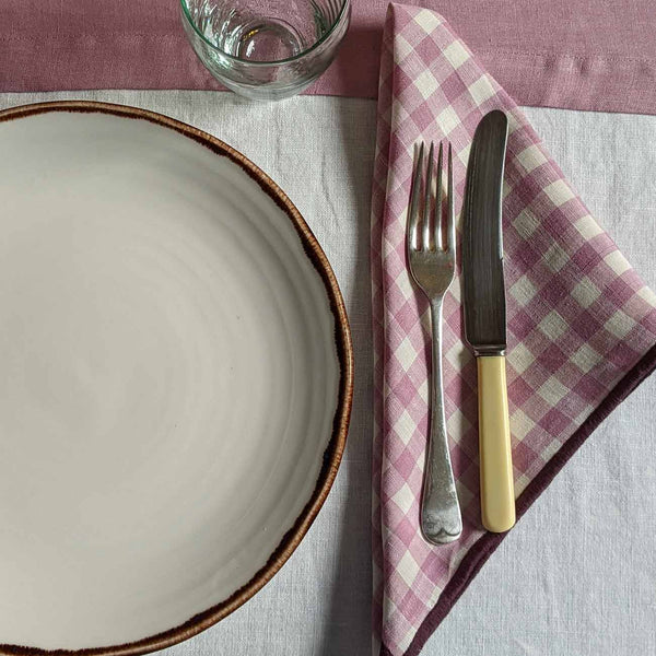 Orchid Gingham Linen Napkin Set