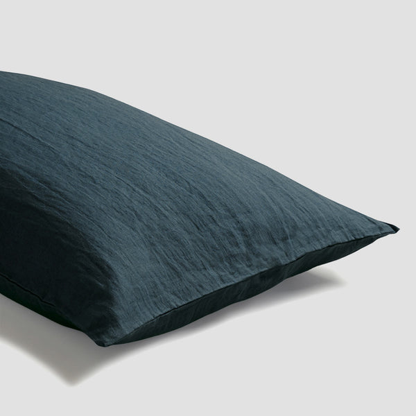 Deep Teal Linen Pillowcases