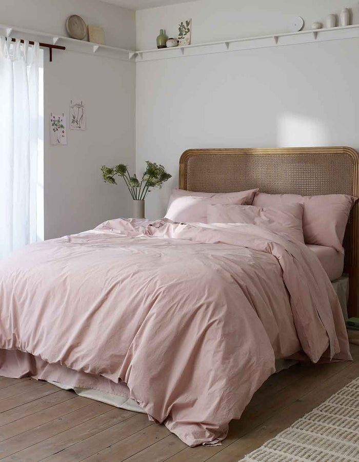 French Rose Washed Cotton Percale Bedding