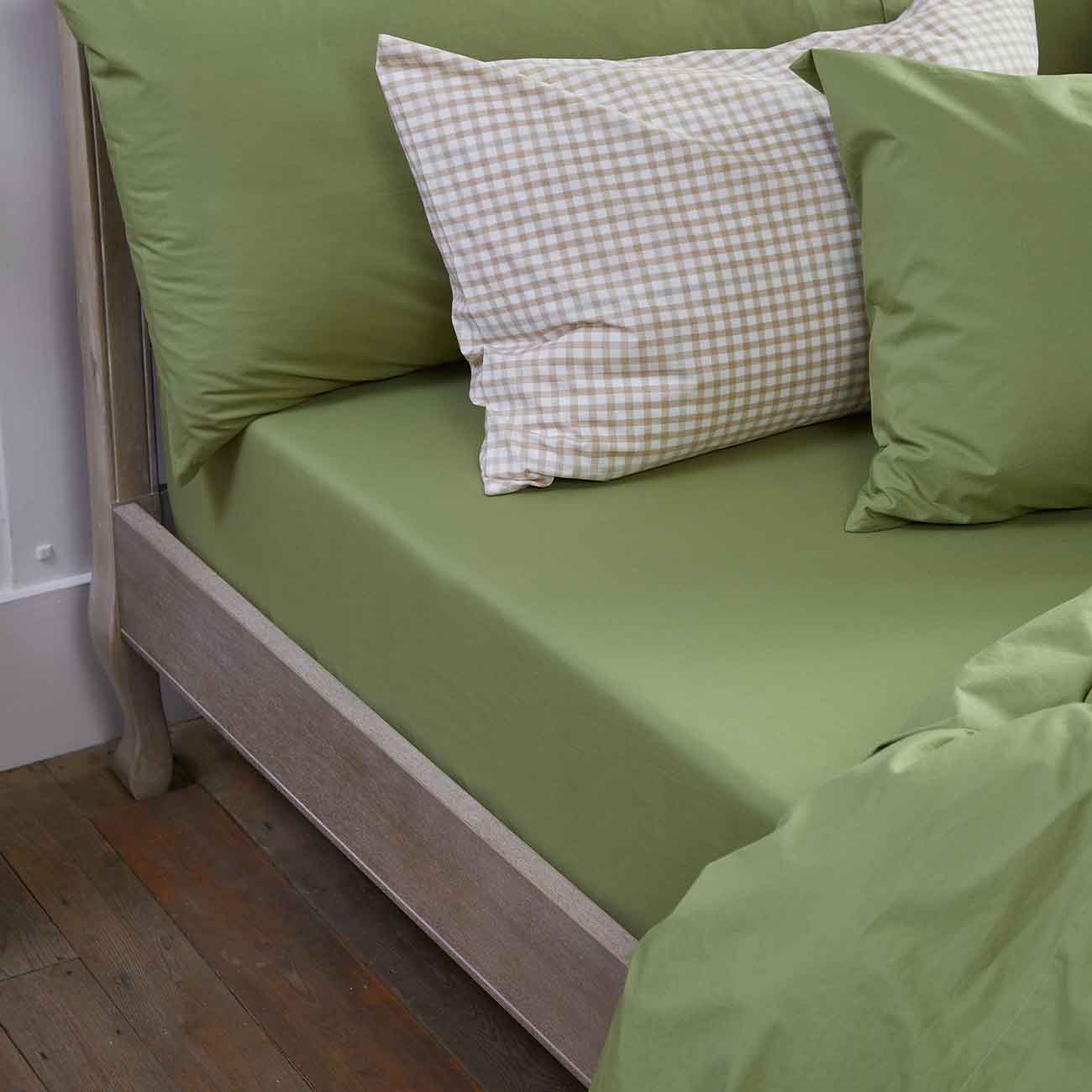 Pear Washed Cotton Percale Fitted Sheet