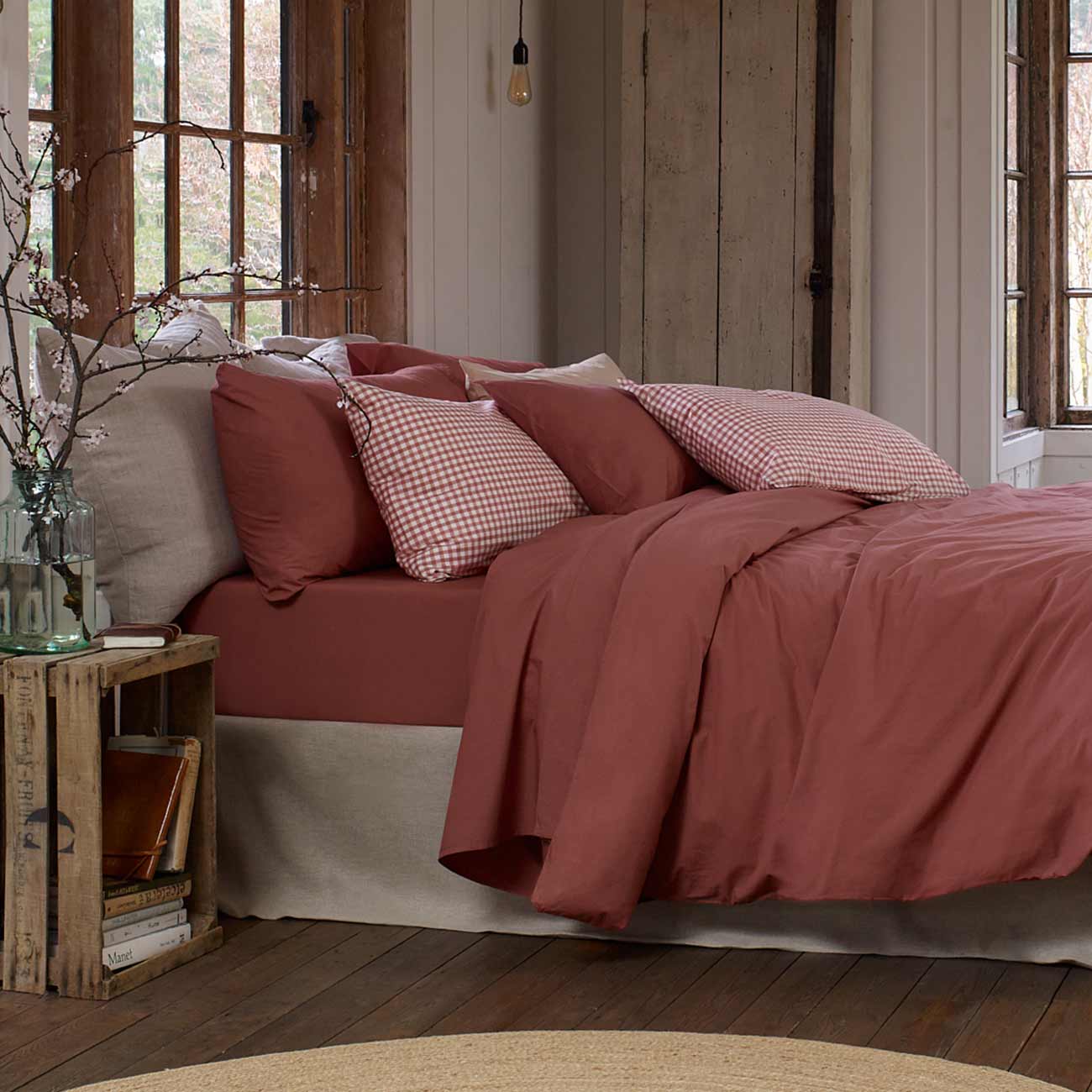 Red Dune Washed Cotton Percale Duvet Cover