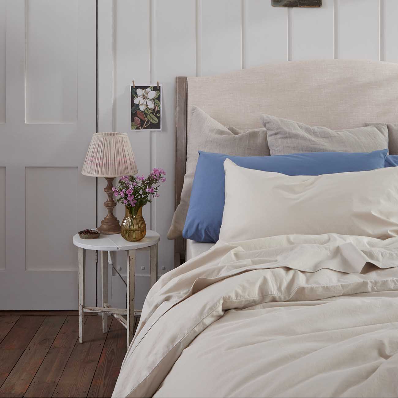 Parchment Washed Percale Cotton Bedding