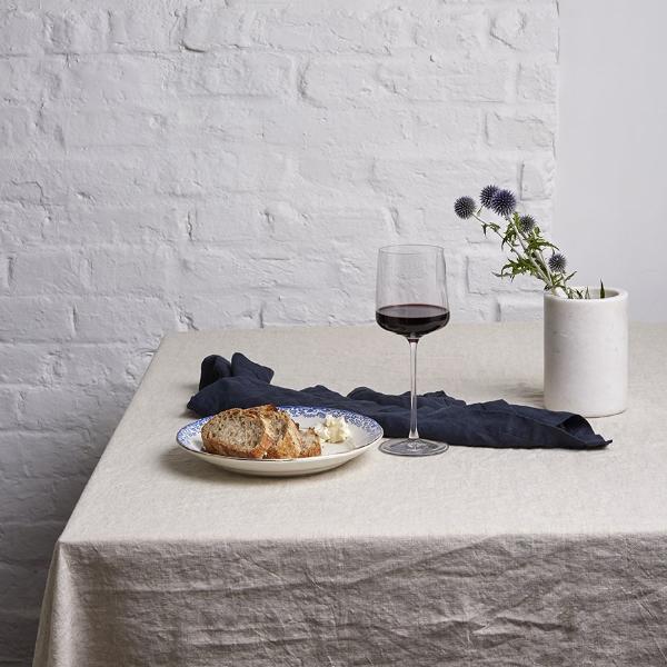 Oatmeal Linen Tablecloth - Piglet in Bed