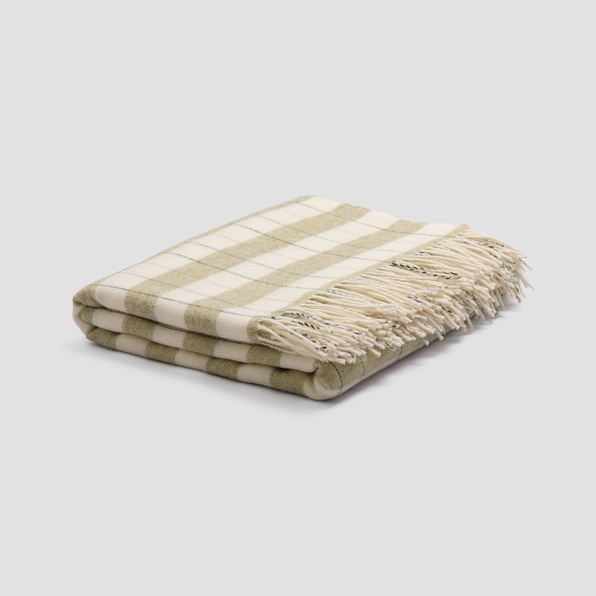 Apple Checked Stripe Wool Blanket - Piglet in Bed