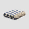 Warm Blue Checked Stripe Wool Blanket - Piglet in Bed