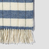 Warm Blue Checked Stripe Wool Blanket - Piglet in Bed