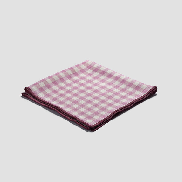 Orchid Gingham Linen Napkin Set 