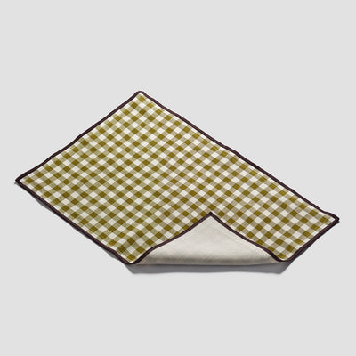 Botanical Green Gingham 100% Linen Placemat Set of 4 - alternate image