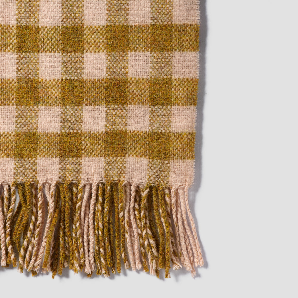 Ochre Gingham Wool Blanket - Piglet in Bed