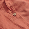 Burnt Orange Linen Duvet Cover Button Detail