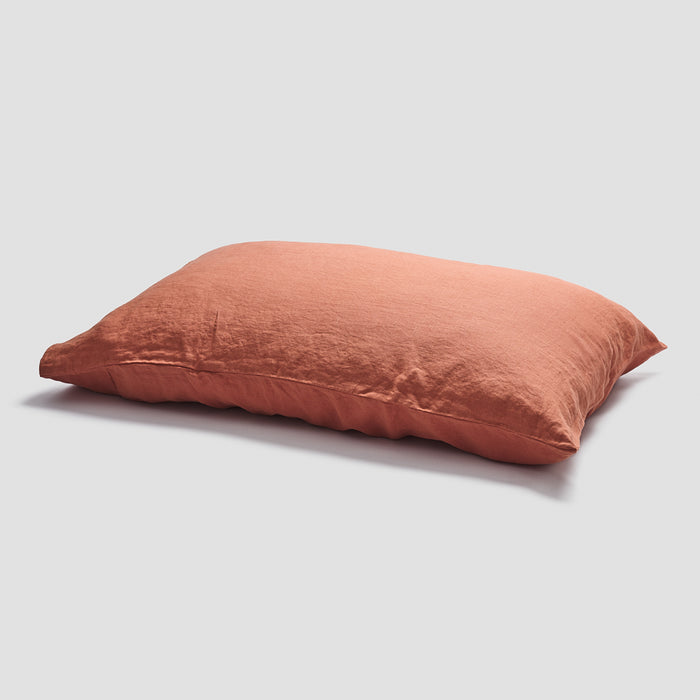 Burnt Orange Linen Pillowcase