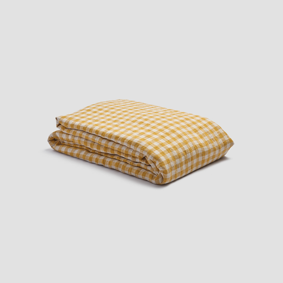 Honey Gingham Linen Duvet Cover