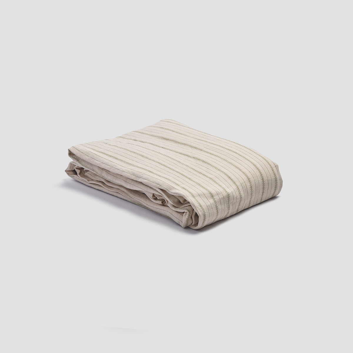 Pear Ticking Stripe Linen Duvet Cover