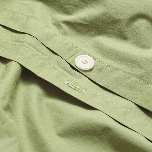 Pear Washed Cotton Duvet Cover Button Detail