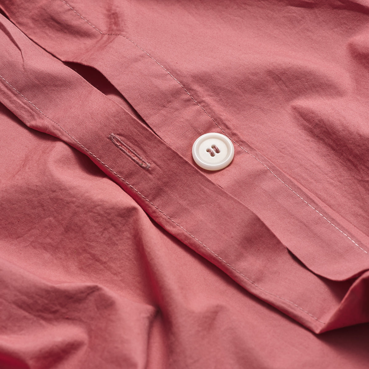 Red Dune Washed Cotton Button Detail