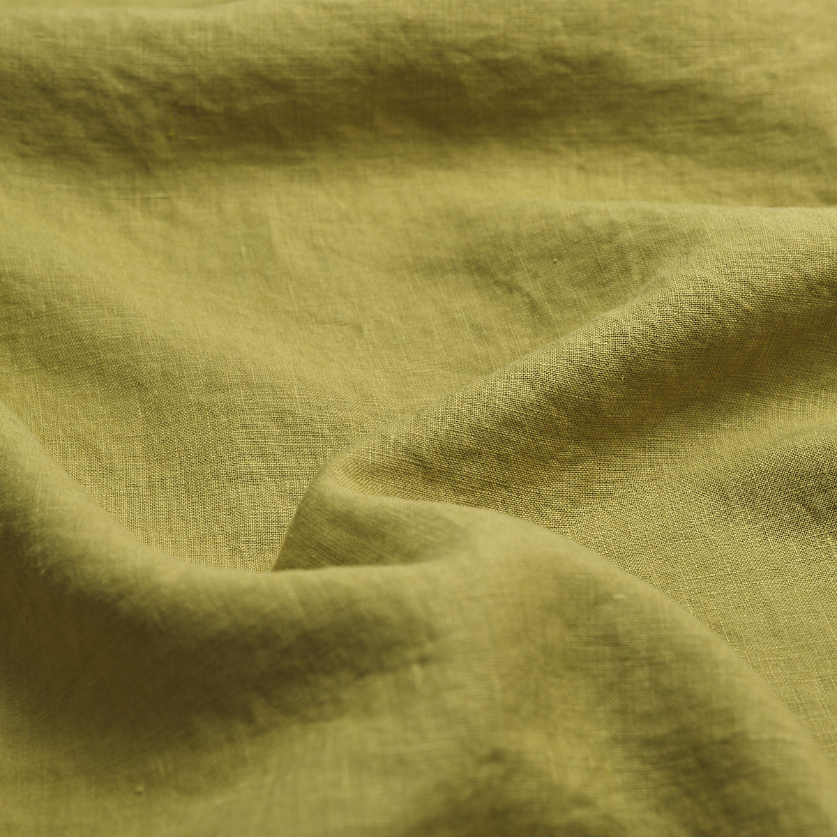 Botanical Green Linen Fabric Detail